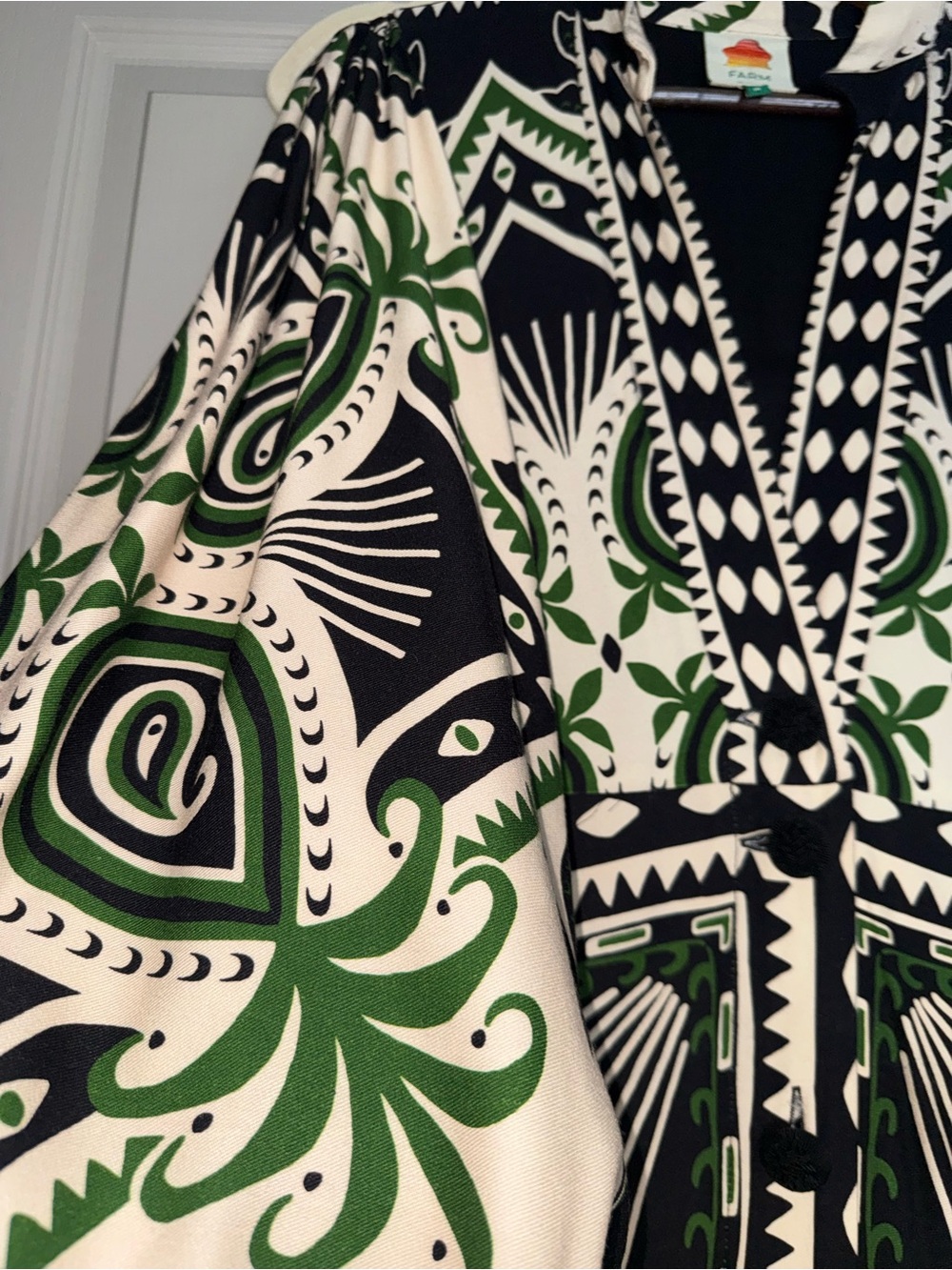 FARM Rio Black Scarf Maxi Dress Medium - Picture 3 of 8